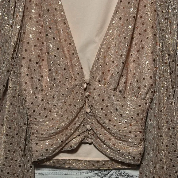 For Love and Lemons La Villette Blouse in Champagne Size XS - Picture 12 of 16